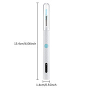 Electronic ear cleaning device with 15.4cm length, 1.4cm diameter, white color, and built-in Wi-Fi chip for connectivity