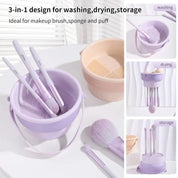 Silicone Washing Bowl with Brushes Scrubber Foldable