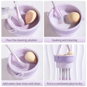 Silicone Washing Bowl with Brushes Scrubber Foldable