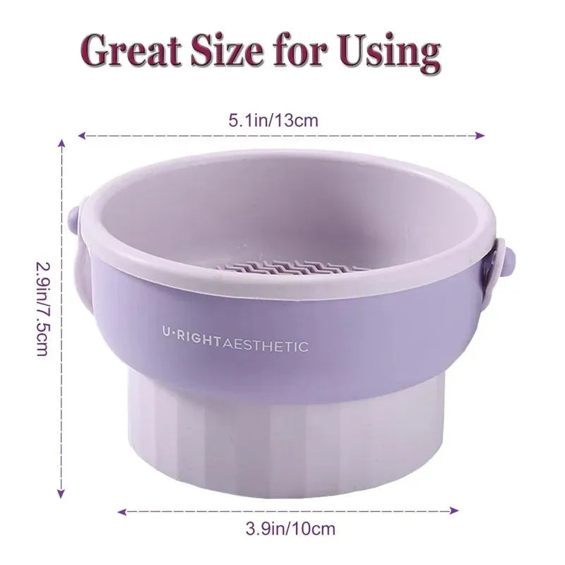 Silicone Washing Bowl with Brushes Scrubber Foldable