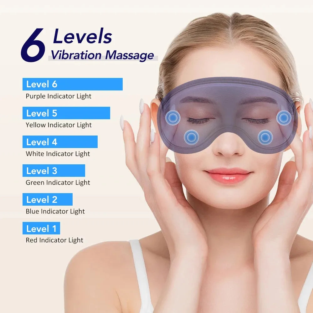 Heated Eye Massager Steam Mask 3D Vibration Hot Compress