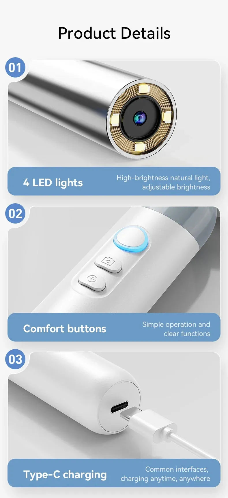 Camera Ear Wax Cleaner Camera for Ears Nose