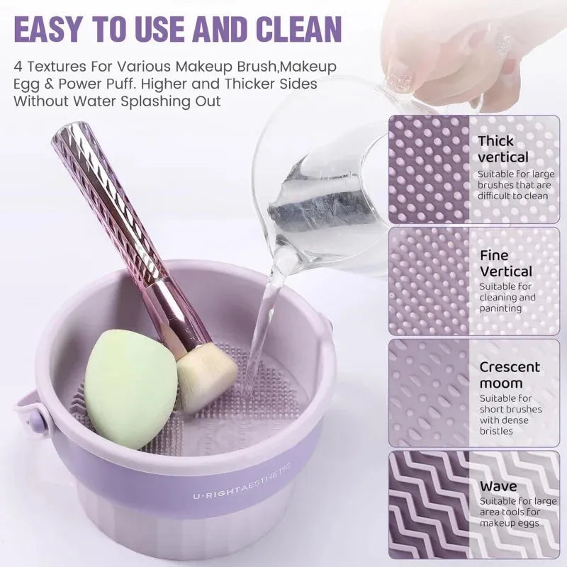 Silicone Washing Bowl with Brushes Scrubber Foldable