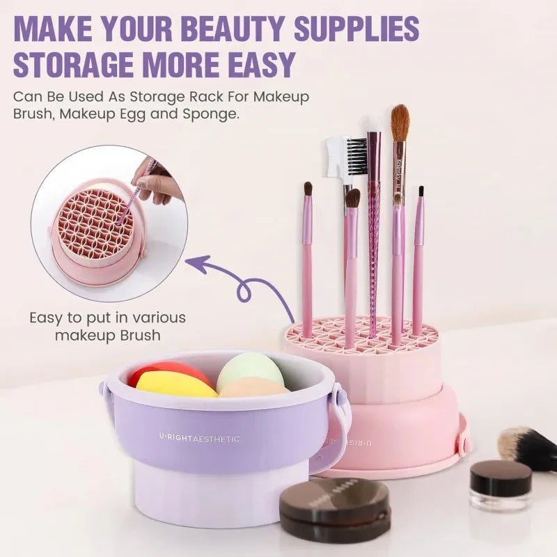 Silicone Washing Bowl with Brushes Scrubber Foldable